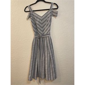 White House | Black Market Blue Stripe Dress